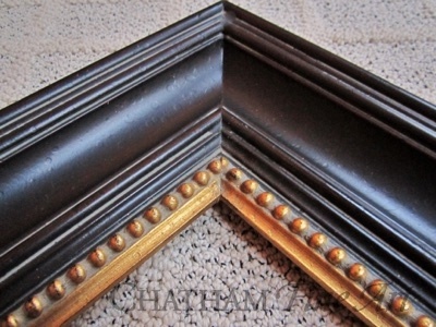American Scoop with Gold Bead, Ebony, 8" x 10",  $125